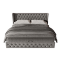 Lit coffre MODERNLUXE 140 × 190 cm Gris