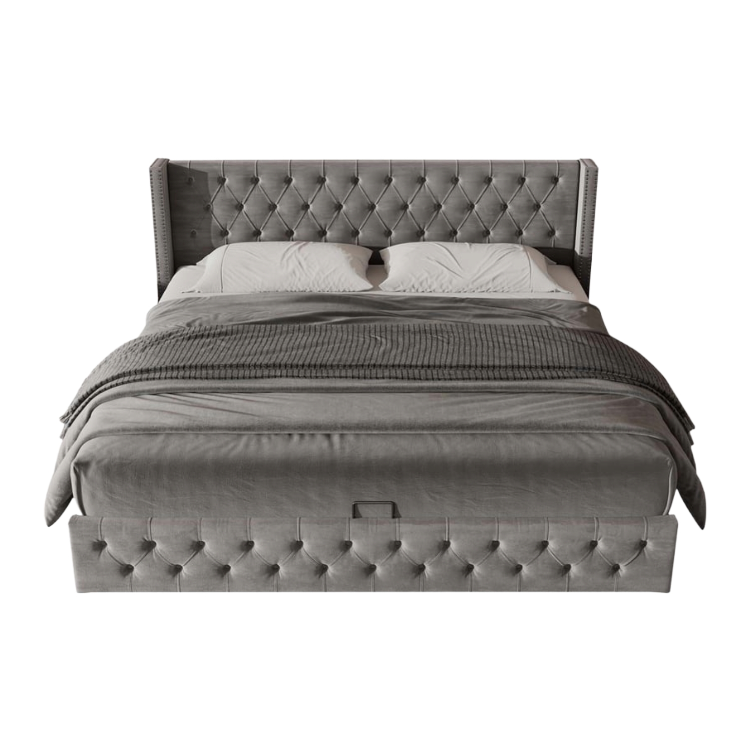 Lit coffre MODERNLUXE 140 × 190 cm Gris