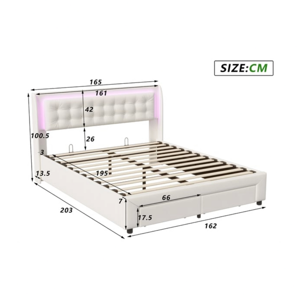 Lit coffre 160 × 190 cm Beige